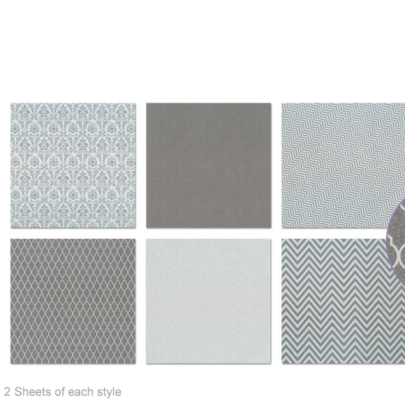 12 Scrapbook Paper 6x6" Glam Glitter Cardstock - Picture 2 of 8